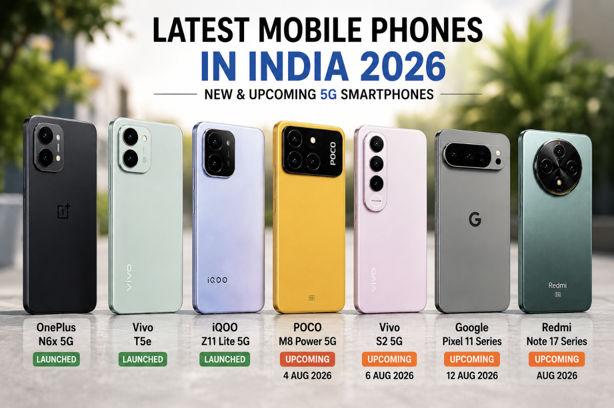 Latest Mobile Phones in India 2026: New and Upcoming 5G Smartphones