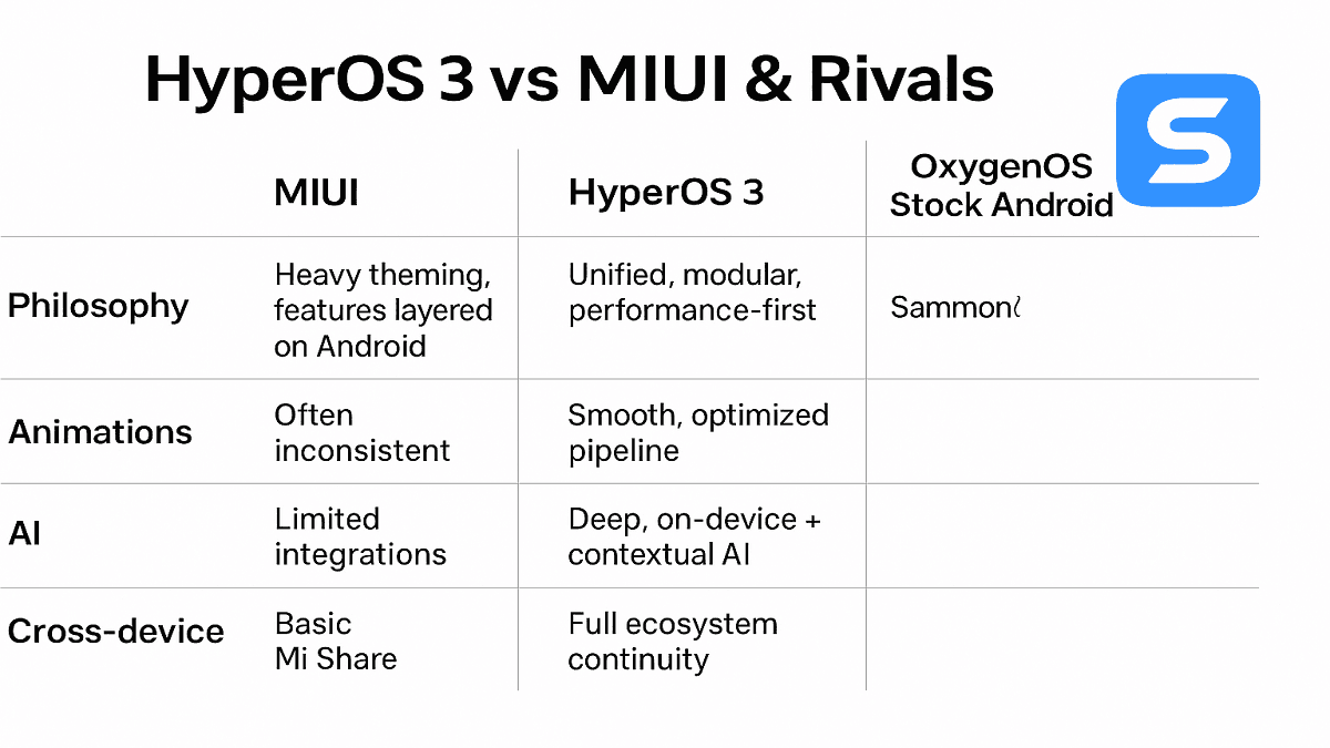hyperos 3 features comparisons