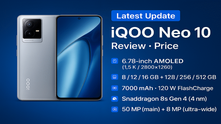 iQOO Neo 10 — Specs, Price in India, Comparison, Updates, Pros & Cons, Tests & FAQs
