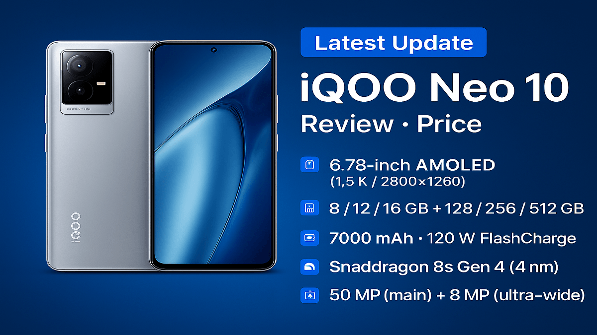 iQOO Neo 10 — Specs, Price in India, Comparison, Updates, Pros & Cons, Tests & FAQs
