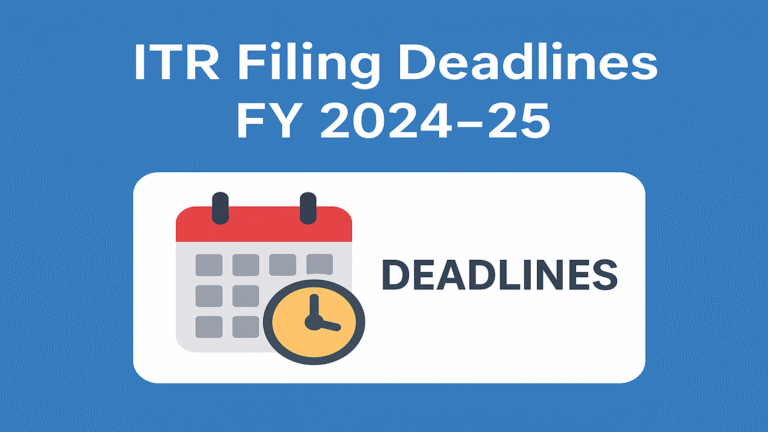 ITR Filing Deadlines FY 2024–25 | Income Tax Return Guide