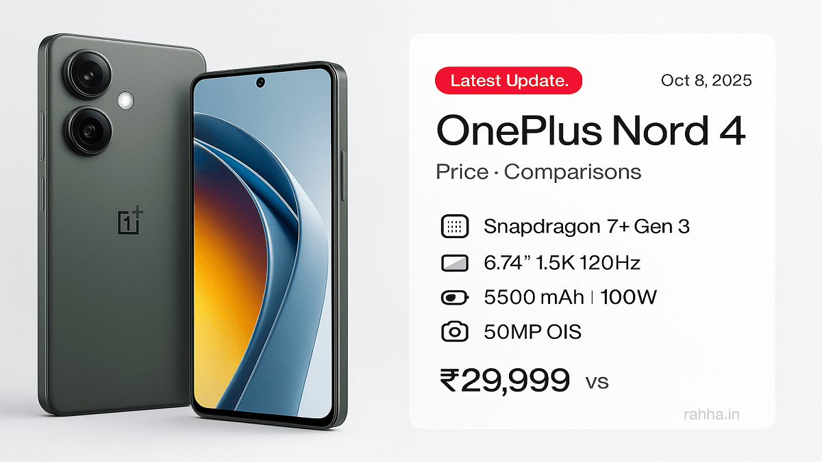 OnePlus Nord 4 — Specs, Price in India, Comparison, Updates, Pros & Cons, Tests & FAQs